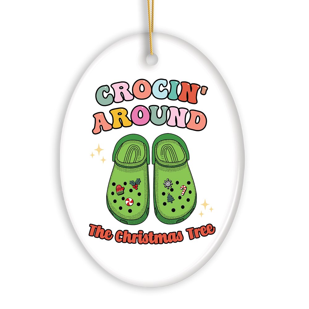 Crocin’ Around The Christmas Tree Joyfully Funny Christmas Ornament Ceramic Ornament OrnamentallyYou 