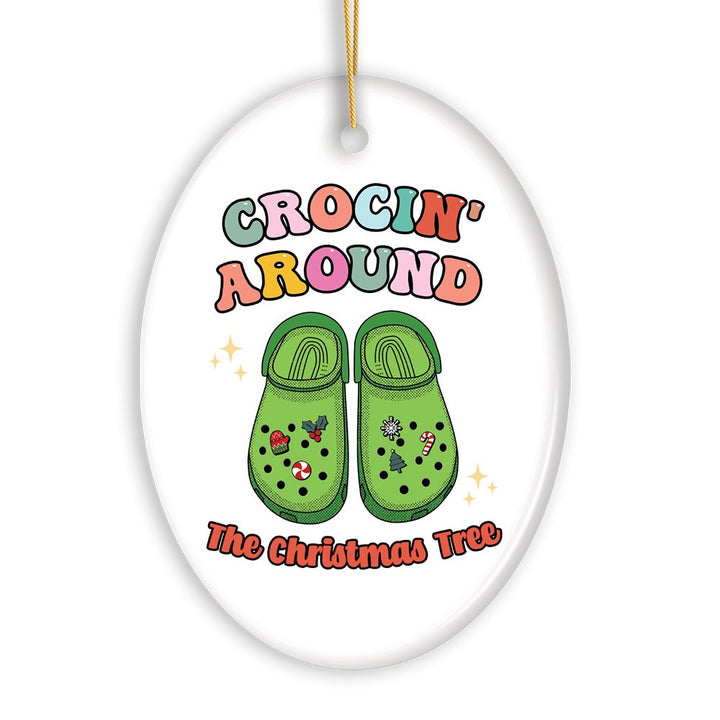 Crocin’ Around The Christmas Tree Joyfully Funny Christmas Ornament Ceramic Ornament OrnamentallyYou 