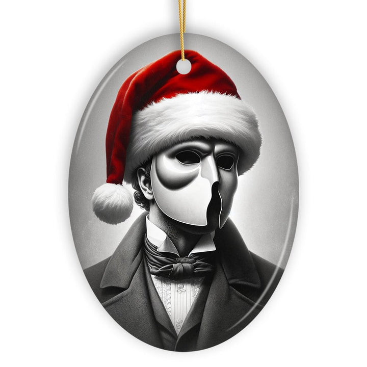 Dark Elegance Phantom of the Opera Santa Ornament, Mysterious Holiday Decor for Haunted Homes Ceramic Ornament OrnamentallyYou 