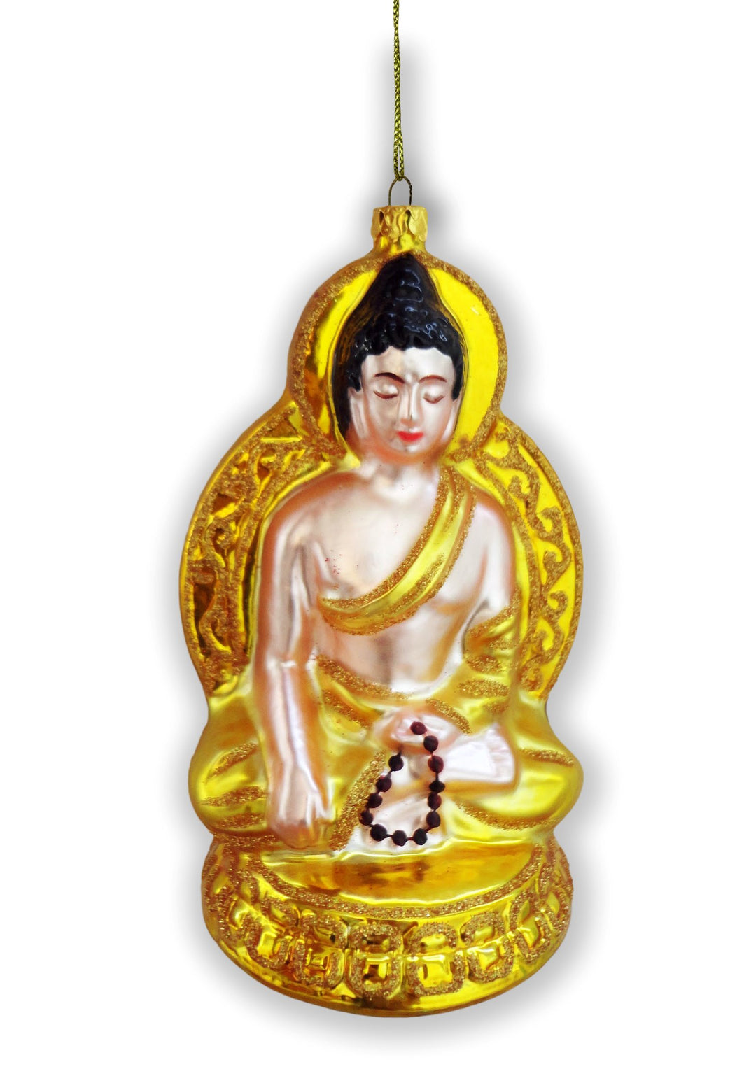 Golden Buddha Glass Ornament Glass Ornament OrnamentallyYou 