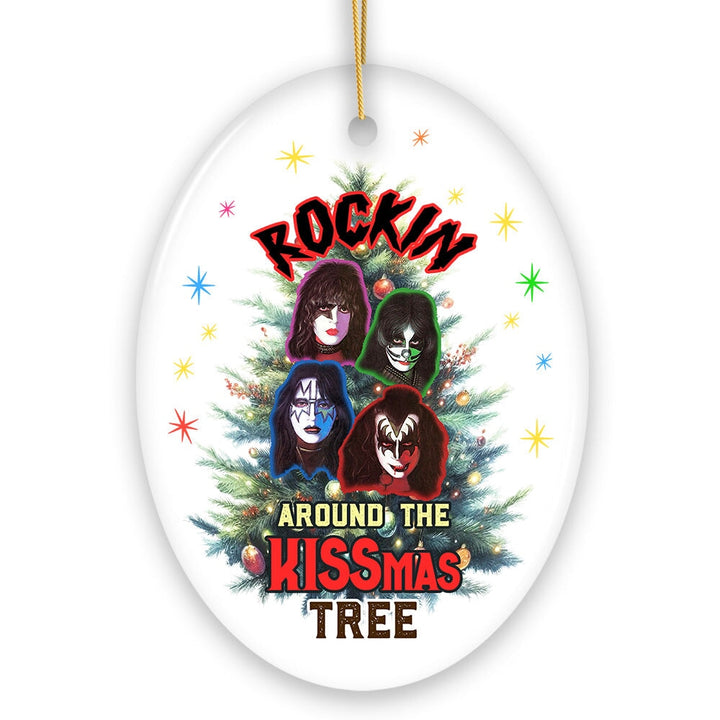 Iconic Hard Rock n Roll Guitar Christmas Ornament, Rockin Around the Christmas Tree Ceramic Ornament OrnamentallyYou 