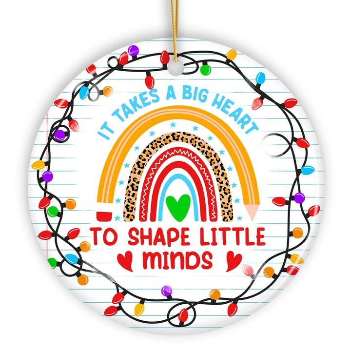 It Takes A Big Heart Ornament, Empowering Holiday Gift for Special Needs Educators Ceramic Ornament OrnamentallyYou 