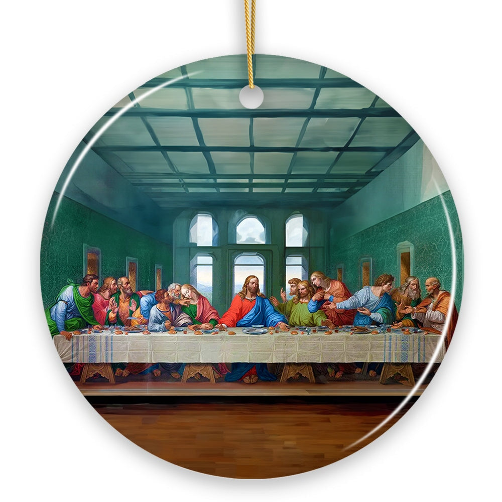 Leonardo da Vinci The Last Supper Ceramic Ornament, Famous Painting Christmas Decoration Souvenir Ceramic Ornament OrnamentallyYou 