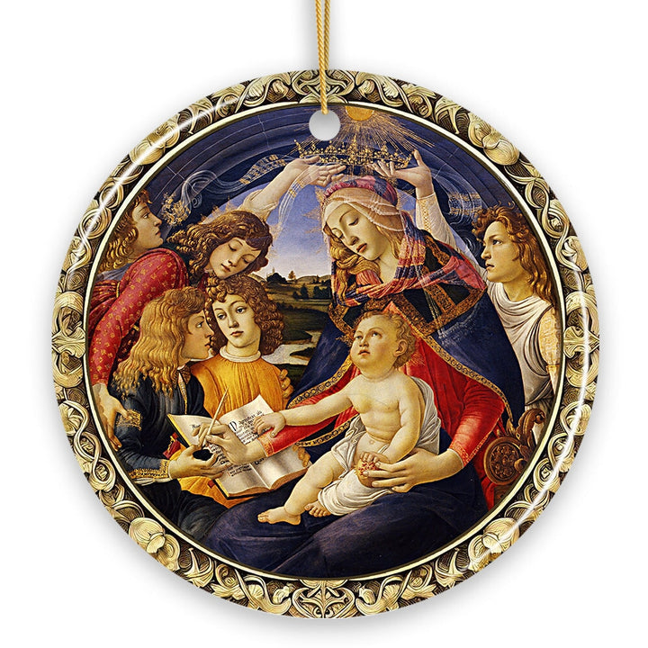 Madonna and Child Famous Botticelli Art Painting Ornament of the Renaissance Medici Family and Nativity Ceramic Ornament OrnamentallyYou 