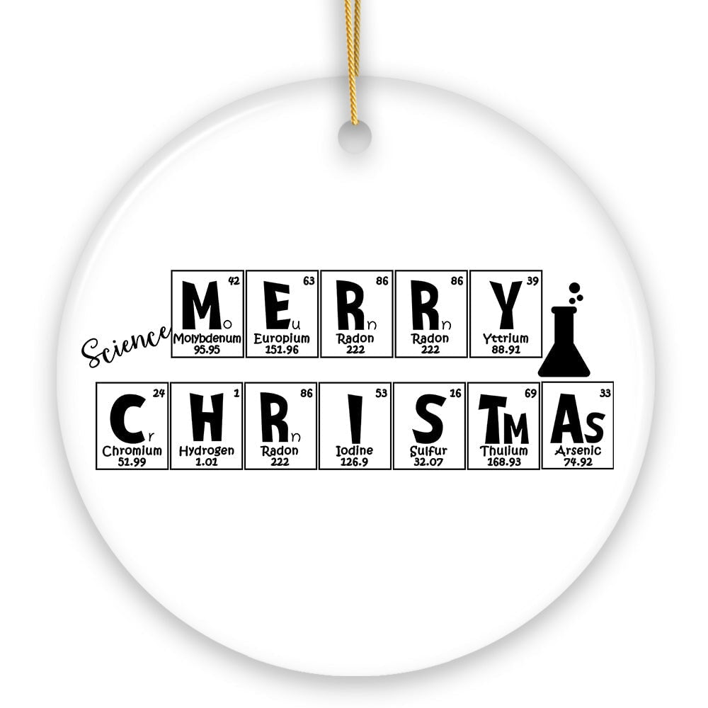 Periodic Table Scientist Christmas Ornament Ceramic Ornament OrnamentallyYou 