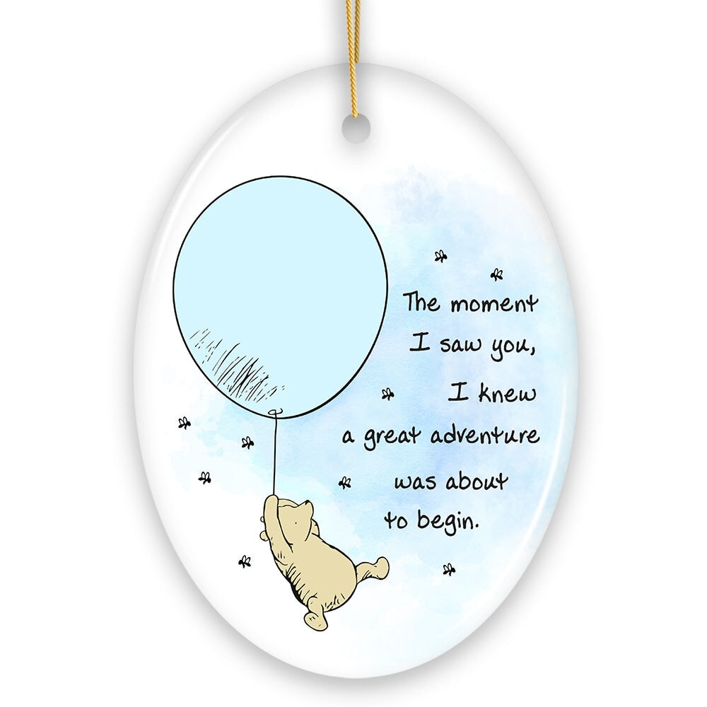 Seeing You I Knew an Adventure was About to Begin Ornament, Pooh Bear's Inspiring Quote Christmas Keepsake Ceramic Ornament OrnamentallyYou 