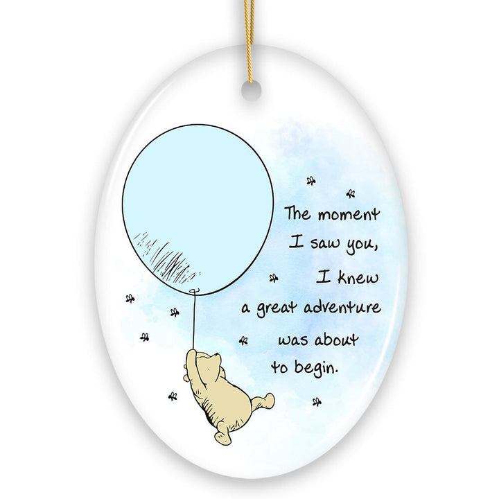 Seeing You I Knew an Adventure was About to Begin Ornament, Pooh Bear's Inspiring Quote Christmas Keepsake Ceramic Ornament OrnamentallyYou 