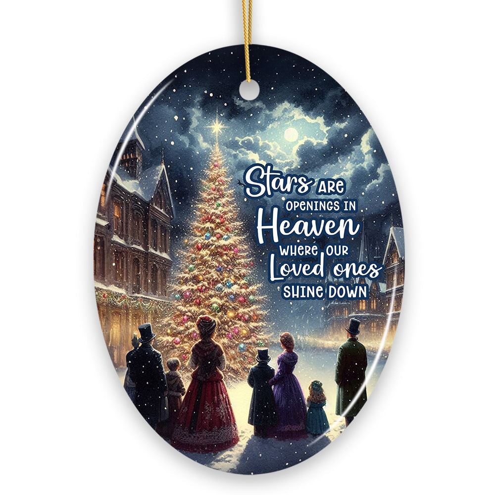 Stars are Openings in Heaven Ornament, Victorian Christmas Remembrance Keepsake Ceramic Ornament OrnamentallyYou 