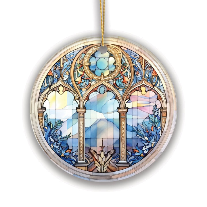 Suncatcher Window Stained Glass Style Ceramic Ornament, Christmas Gift and Decor Ceramic Ornament OrnamentallyYou 