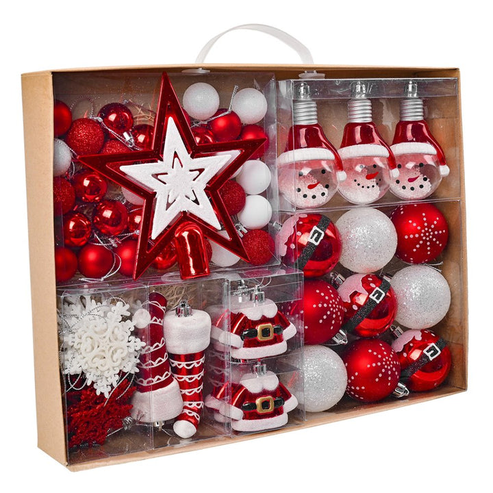 Super Santa Christmas Ornament Mega Bundle Set, Red and White Baubles, Snowman, Suit, Belt, and Snowflakes Ornament Bundle OrnamentallyYou 