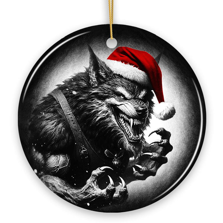 Vicious Werewolf Ceramic Ornament, Enigmatic Christmas Decoration for Halloween Tree Ceramic Ornament OrnamentallyYou 