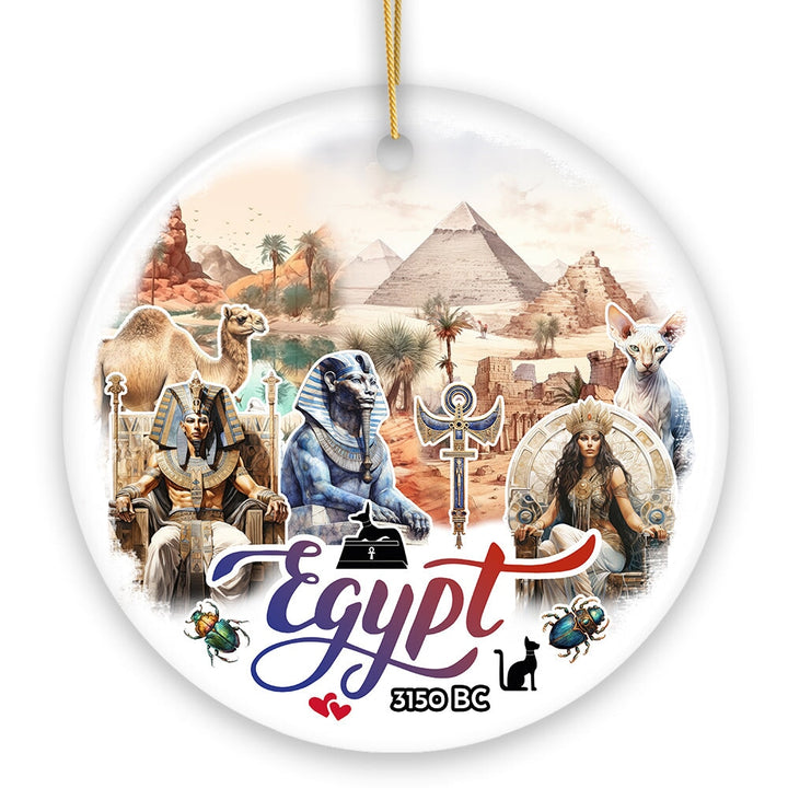 Vintage Egypt Artistic Ornament Souvenir, Egyptian Gift and Christmas Keepsake Ceramic Ornament OrnamentallyYou 