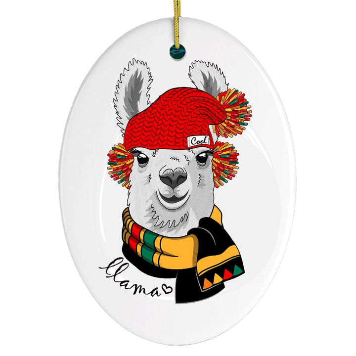 Winter Llama Ornament Ceramic Ornament OrnamentallyYou 