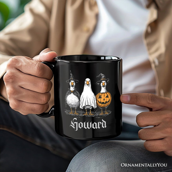 Haunting Honkers Goose Personalized Mug, Funny Halloween Costumes Gift with Custom Name Personalized Ceramic Mug OrnamentallyYou 