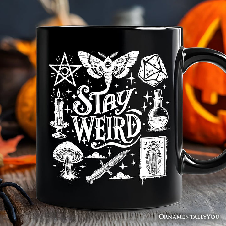 Stay Weird Witchy Vibes Personalized Mug, Mystical Halloween Gift with Custom Name Personalized Ceramic Mug OrnamentallyYou 