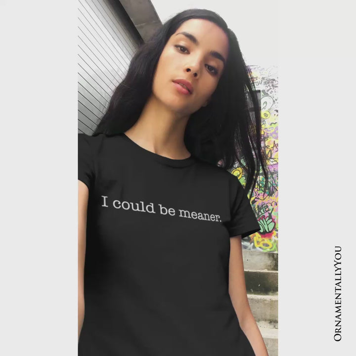 I Could Be Meaner T-Shirt, Sarcastic Quote Minimalist Tee