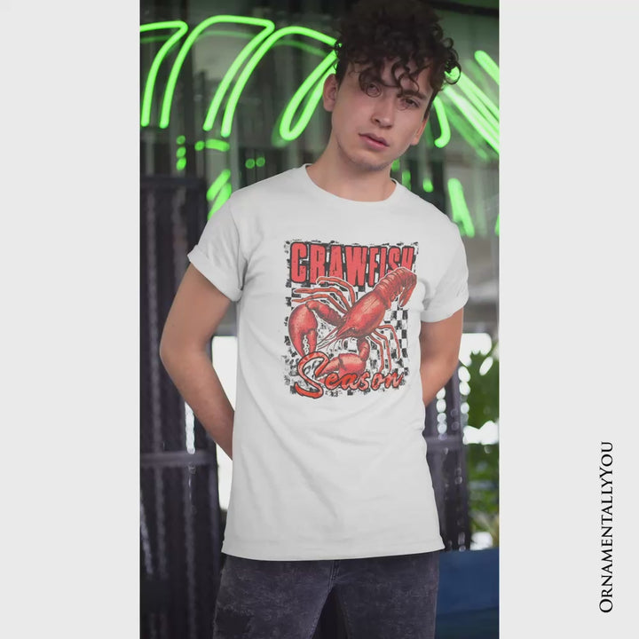 Crawfish Season Retro T-Shirt, Vintage Southern Seafood Tee
