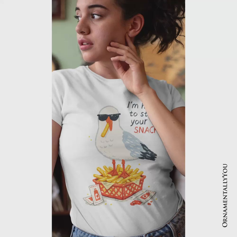 I'm Here To Steal Your Snacks Seagull T-Shirt, Funny Summer Beach Tee