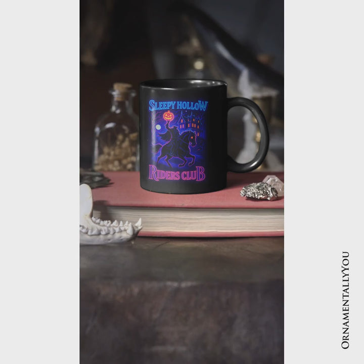 Sleepy Hollow Headless Horseman Personalized Mug, Neon Effect Halloween Gift with Custom Name