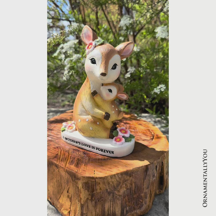 Mother's Love Sentimental Deer and Fawn Figurine, 7" Tabletop Statue and Encouraging Gift for Mom