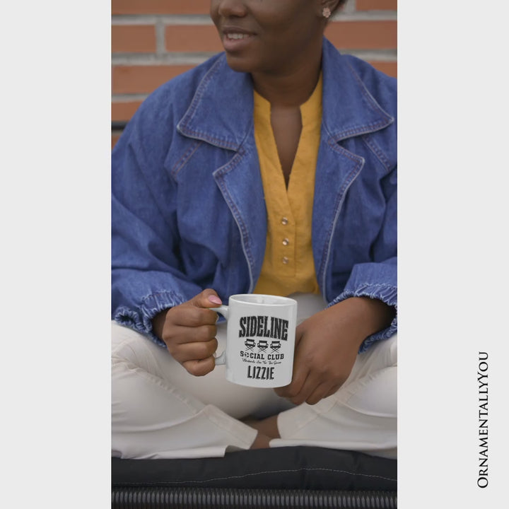 Sideline Social Club Soccer Personalized Mug, Weekends Are for the Soccer Game Day Gift with Custom Name
