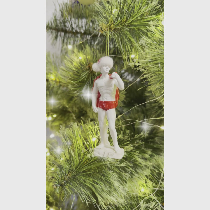 Festive Statue of David Ornament, Unique Italian Renaissance and Michelangelo Decor