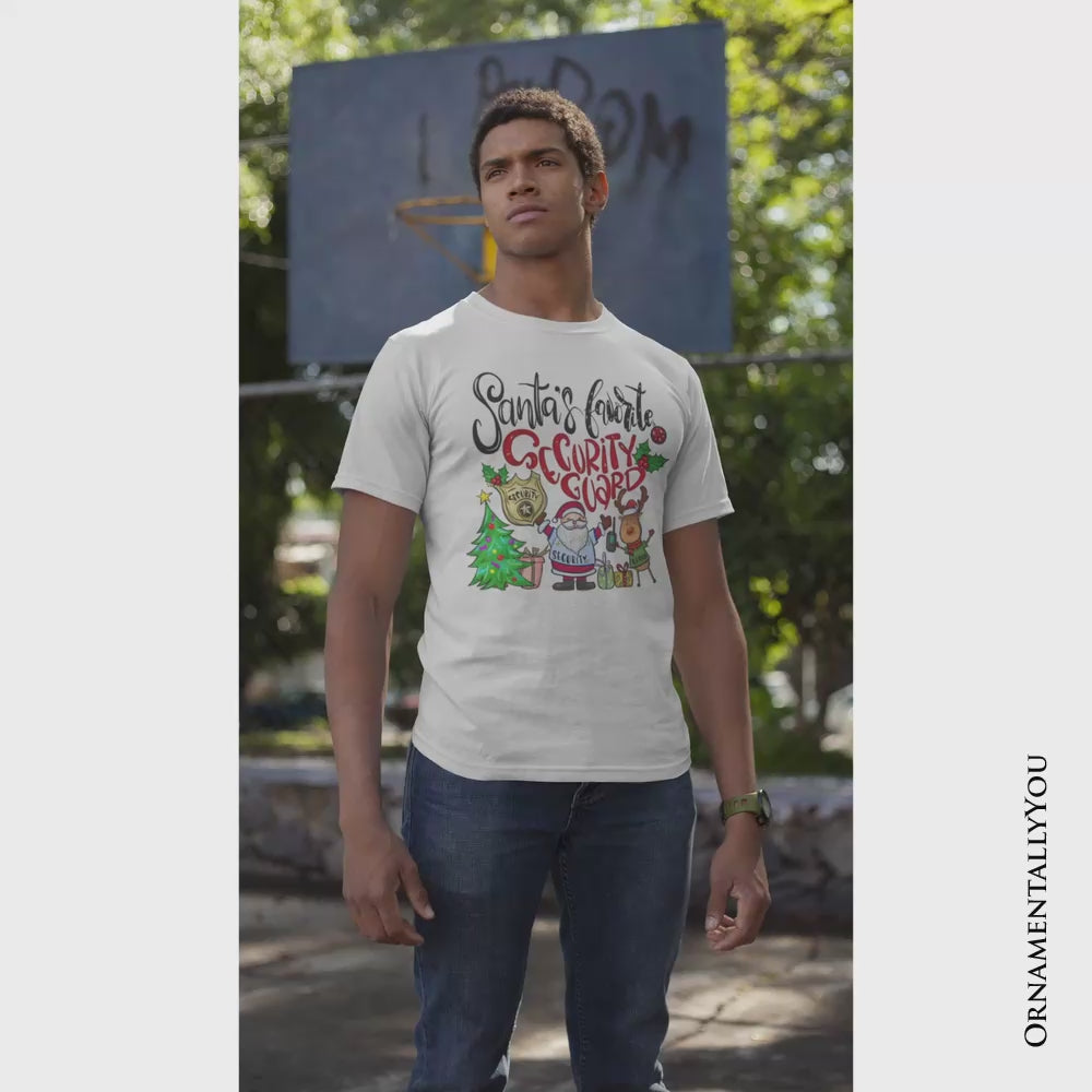 Santa’s Favorite Security Guard T-Shirt, Merry Christmas Safety Patrol Tee