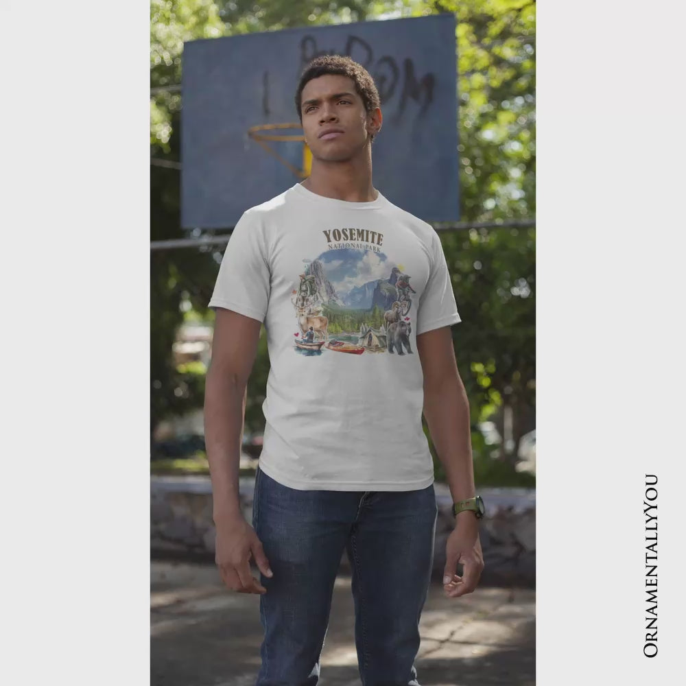 Artistic Yosemite National Park T-Shirt, California Hikers Travel Tee and Souvenir