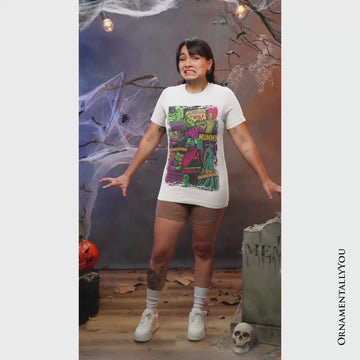 Horror Comic Classic Monsters T-Shirt, Vintage Scary Halloween Tee