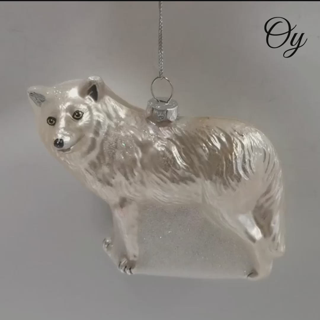 Arctic Winter Wolf Christmas Ornament