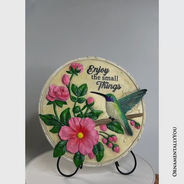 Enjoy the Small Things Hummingbird Stepping Stone, 9.5" Decorative Garden Appreciation Gift