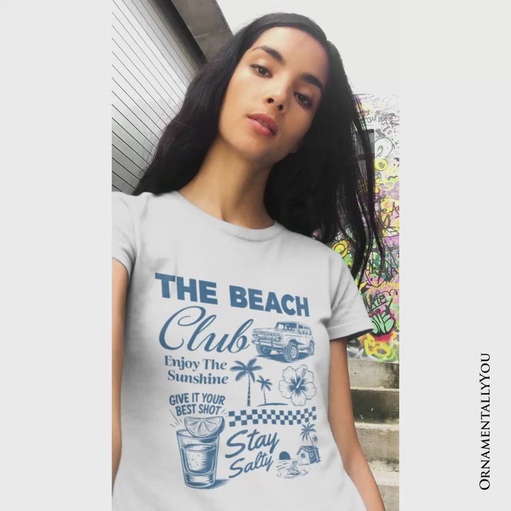 Vintage Coastal Summer Vacation T-Shirt, The Beach Club Stay Salty Tee