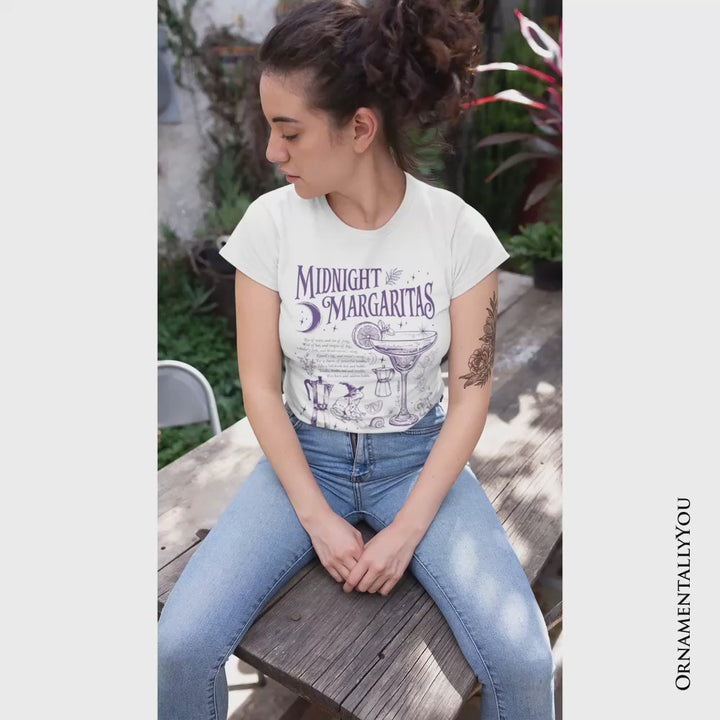 Midnight Margaritas Halloween T-Shirt, Whimsical Tee for Drinking Witches