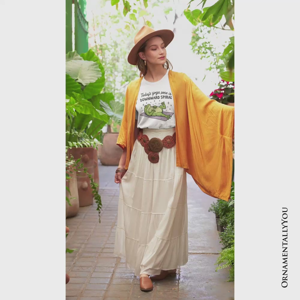 Yoga Frog Downward Spiral T-Shirt, Funny Mental Health Humor Tee