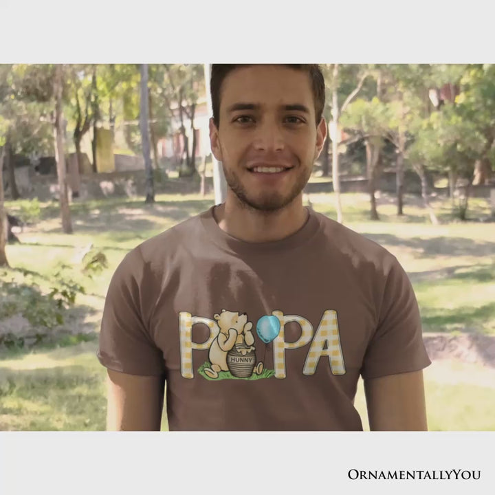 Gingham Papa Winnie-the-Pooh T-Shirt, 1926 A.A. Milne Dad Family Tee