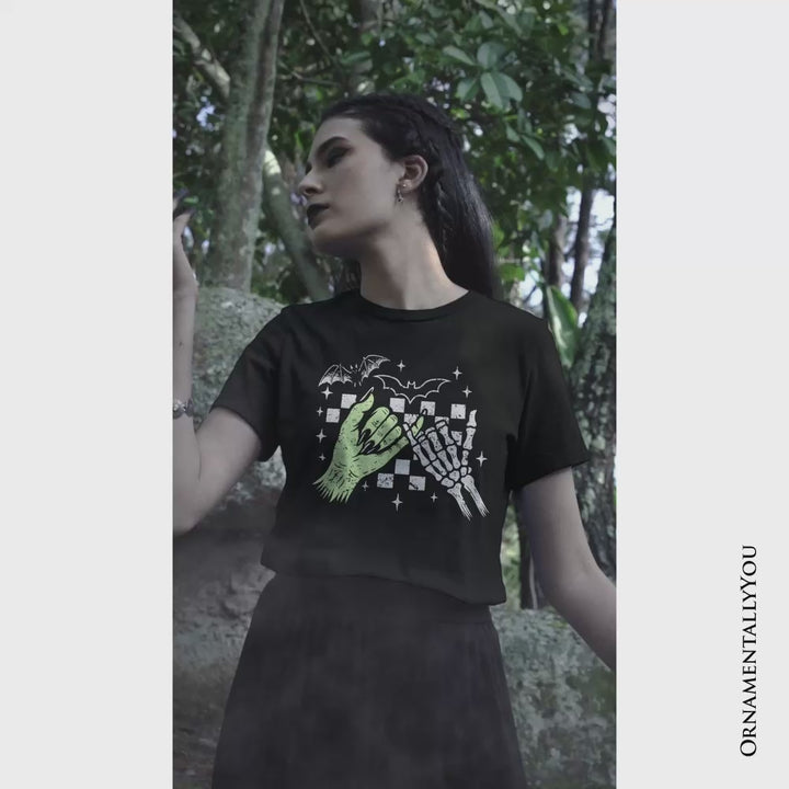 Monster Skeleton Pinky Promise T-Shirt, Funny Spooky Halloween Tee