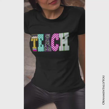 Neon Teacher Checkered Retro T-Shirt, Back To School Tee