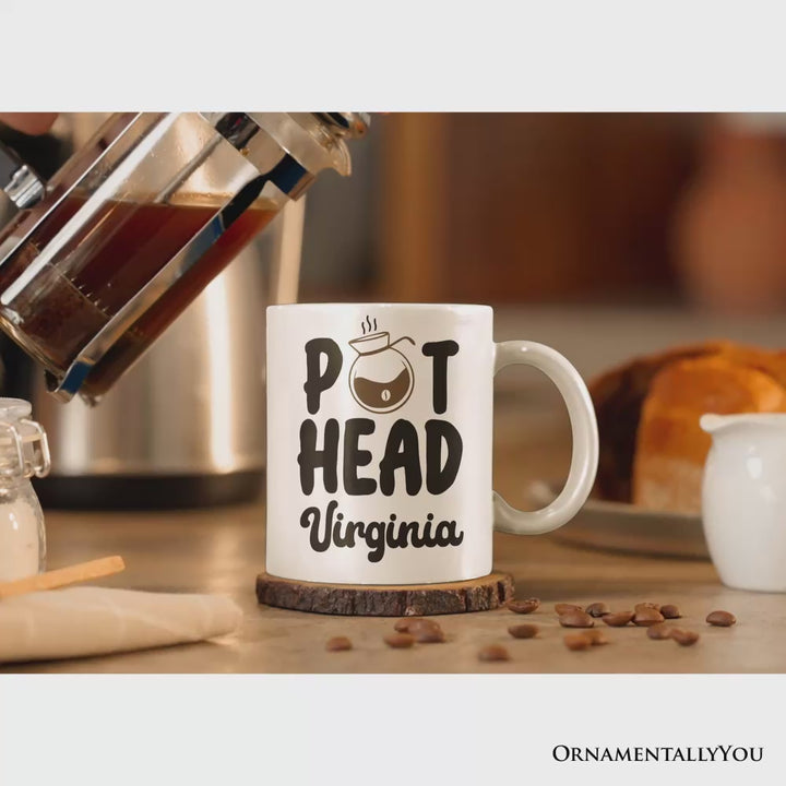 Pot Head Personalized Mug, Funny Coffee Lover Gift With Custom Name