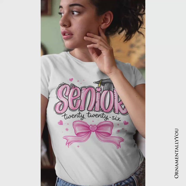 Pink Coquette Senior Class of 2026 T-Shirt, Graduation Tee