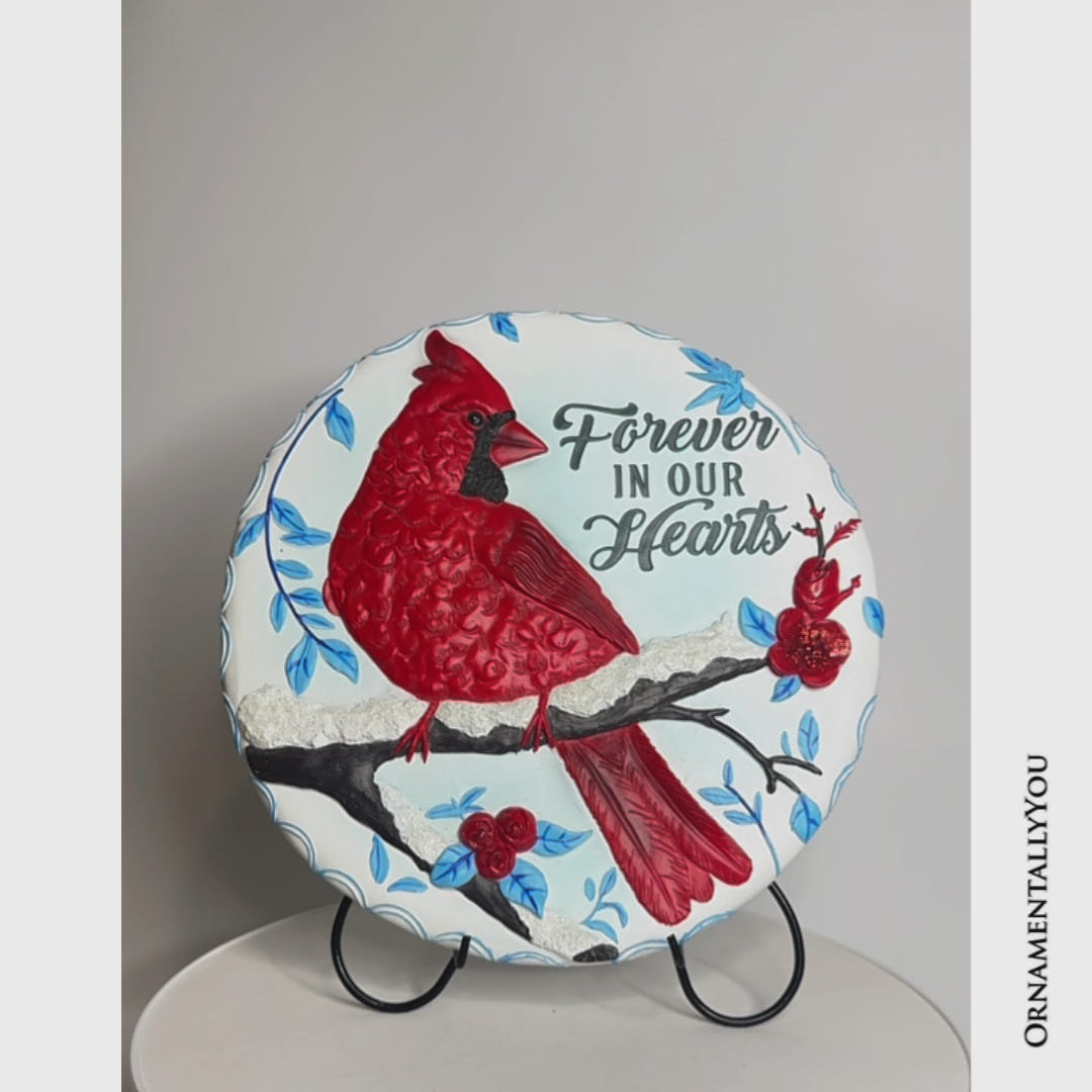 Forever in our Hearts Cardinal Stepping Stone, 9.5" Winter Garden Decorative Resin Figurine
