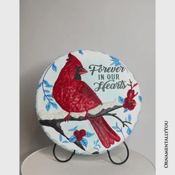 Forever in our Hearts Cardinal Stepping Stone, 9.5" Winter Garden Decorative Resin Figurine