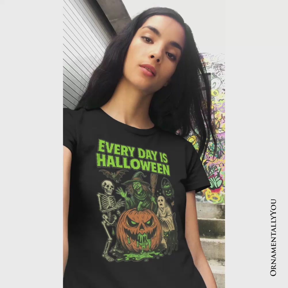 Every Day Is Halloween T-Shirt, Vintage Pumpkin Witch Spooky Tee for Eternal Spook Enthusiasts