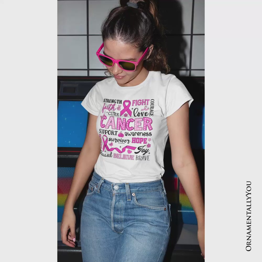 Breast Cancer Awareness Ribbon T-Shirt, In October We Wear Pink Support Tee