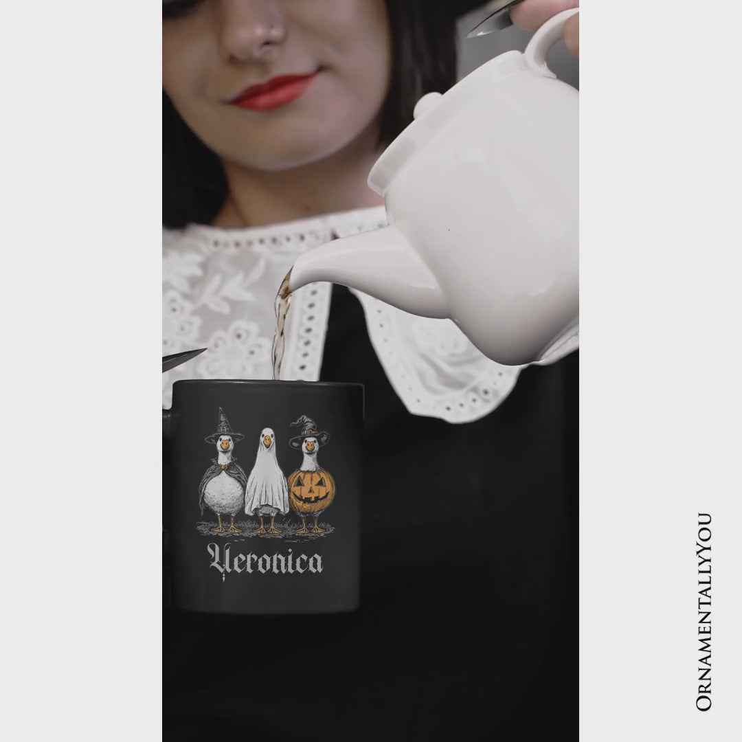 Haunting Honkers Goose Personalized Mug, Funny Halloween Costumes Gift with Custom Name