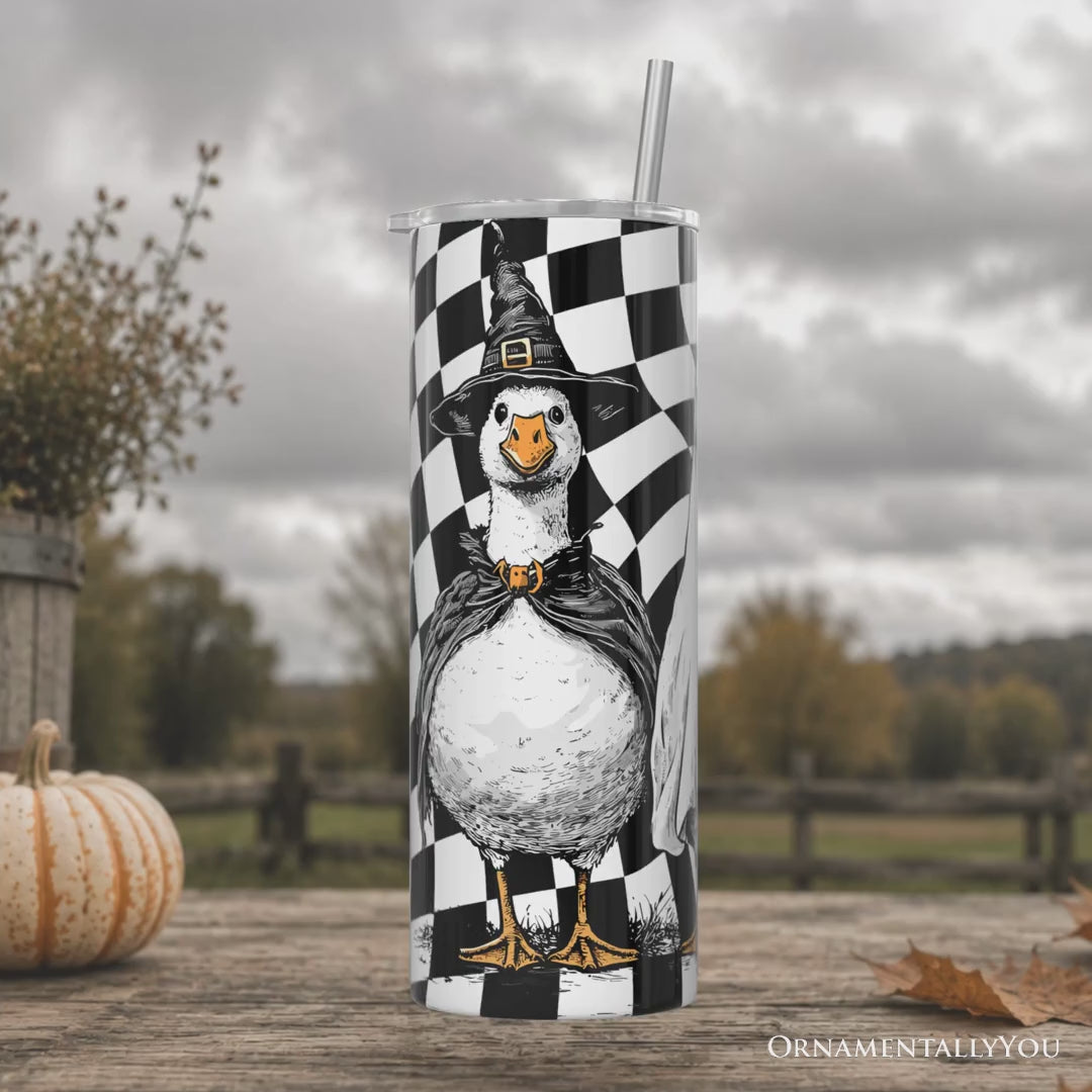 Haunting Honkers Goose 20oz Personalized Tumbler With Lid and Stainless Steel Straw, Funny Halloween Costumes Gift Cup
