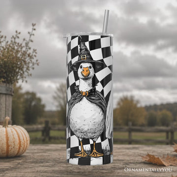 Haunting Honkers Goose 20oz Personalized Tumbler With Lid and Stainless Steel Straw, Funny Halloween Costumes Gift Cup