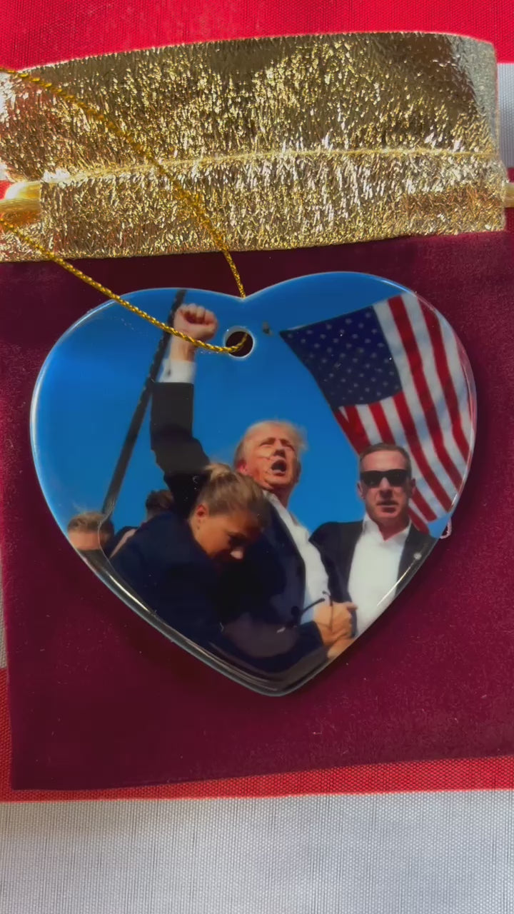 Donald Trump Failed Attempt 2024 Ceramic Ornament, Christmas Tree Decor