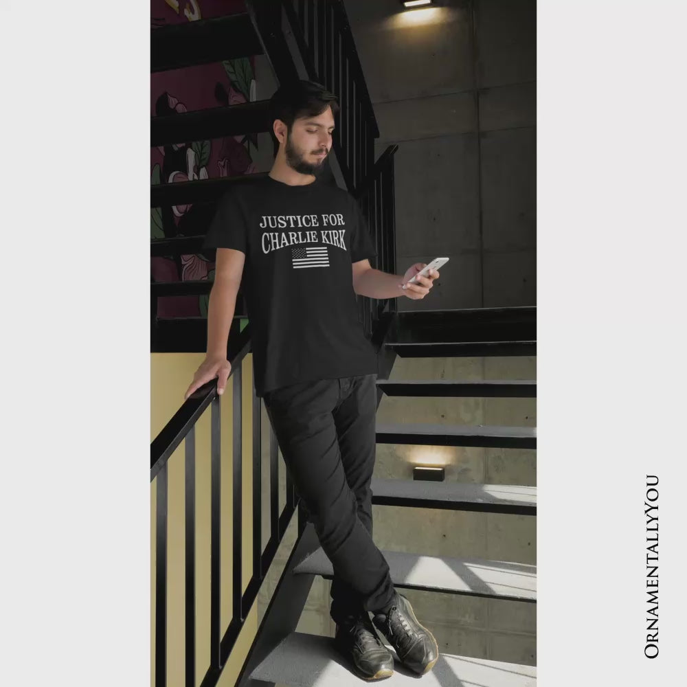 Justice For Charlie Kirk Memorial T-Shirt, Patriot Pray Tee
