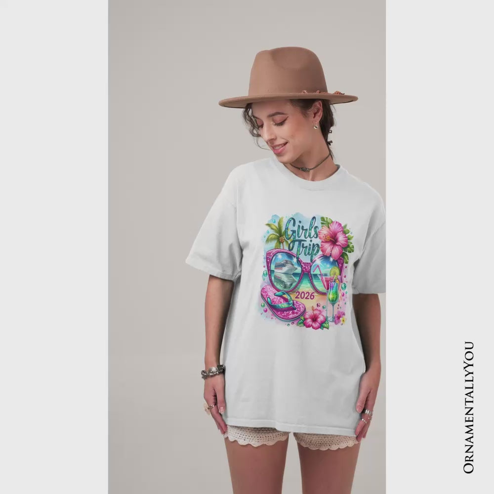 Cruise Girls Trip 2026 T-Shirt, Vacation Tropical Tee