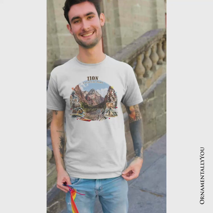 Adventurous Zion National Park Ornament, Utah Scenic Landmarks Tee and Souvenir